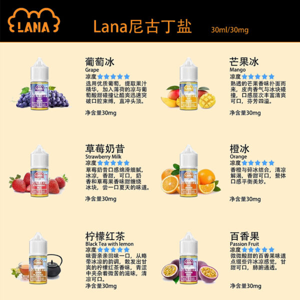 LANA 拉娜 30ml 30mg｜正 品涼感丁鹽煙油｜小煙專用