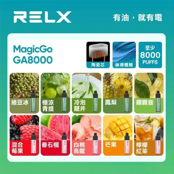RELX GA8000拋棄式一次性電子煙